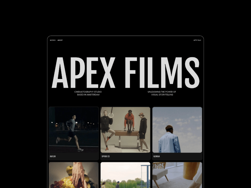 Thumbnail 1 for Apex Films, a Framer Marketplace template.