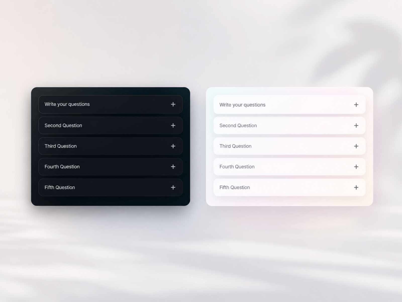 Thumbnail for GlassFAQ, a Framer Marketplace template by Luiz Felipe Kallas.