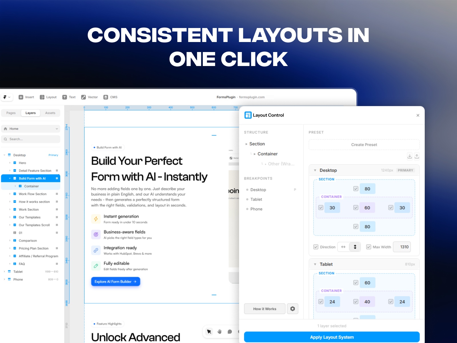 Thumbnail 2 for Layout Control, a Framer Marketplace template by Framer Geeks.