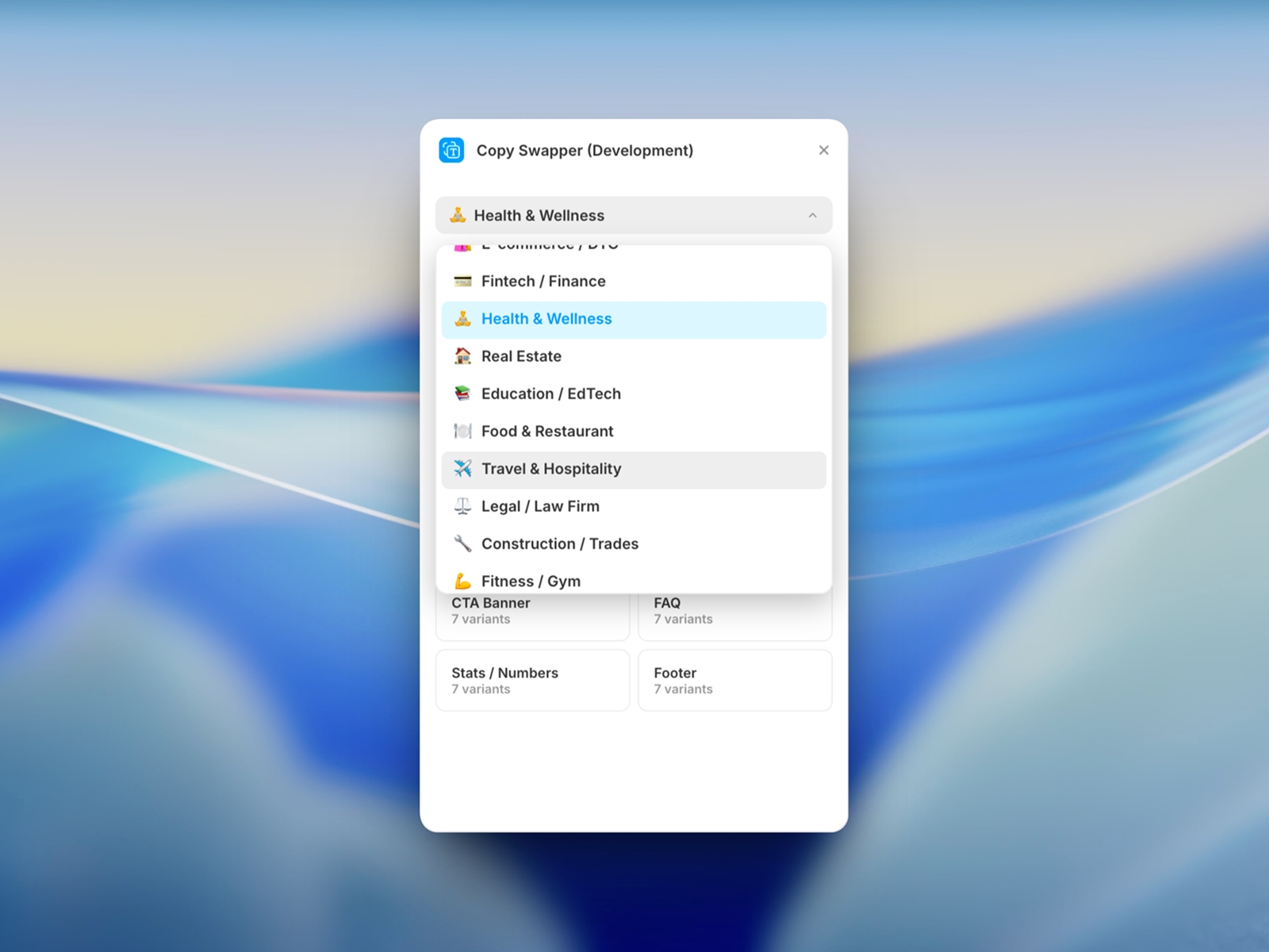 Screenshot 2 for Copy Swapper, a Framer Marketplace plugin by Siddharth Ponnapalli.