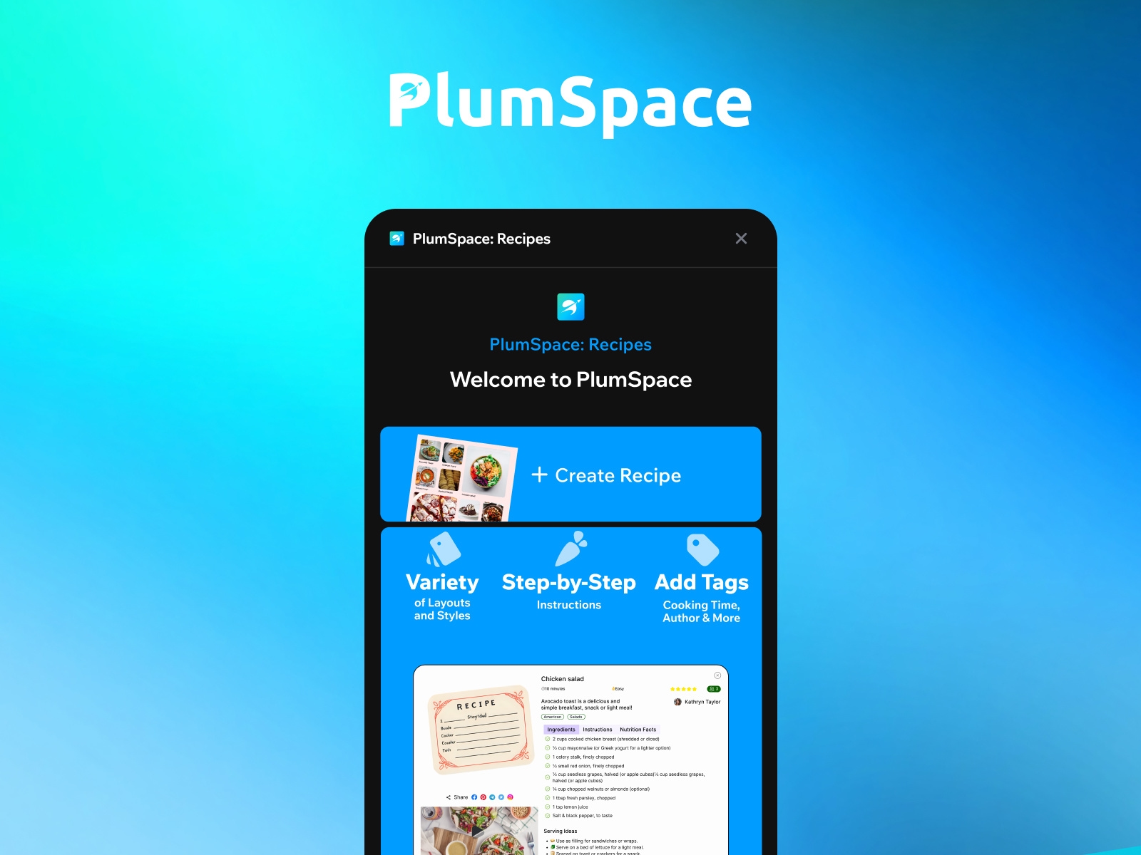 Thumbnail 1 for PlumSpace: Recipes Kit, a Framer Marketplace plugin by PlumSpace.