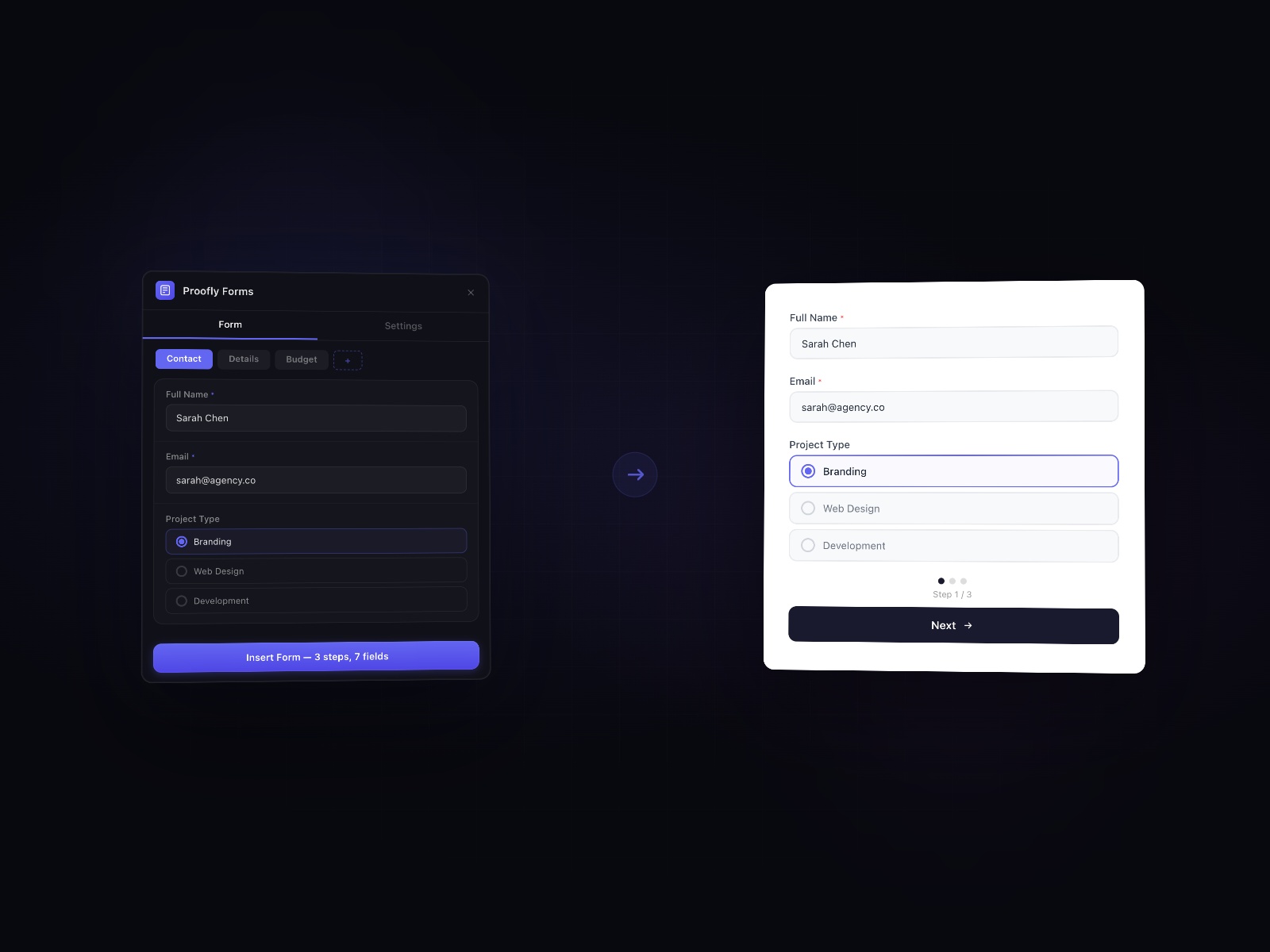 Screenshot 3 for Proofly Forms, a Framer Marketplace plugin by Proofly.ae.