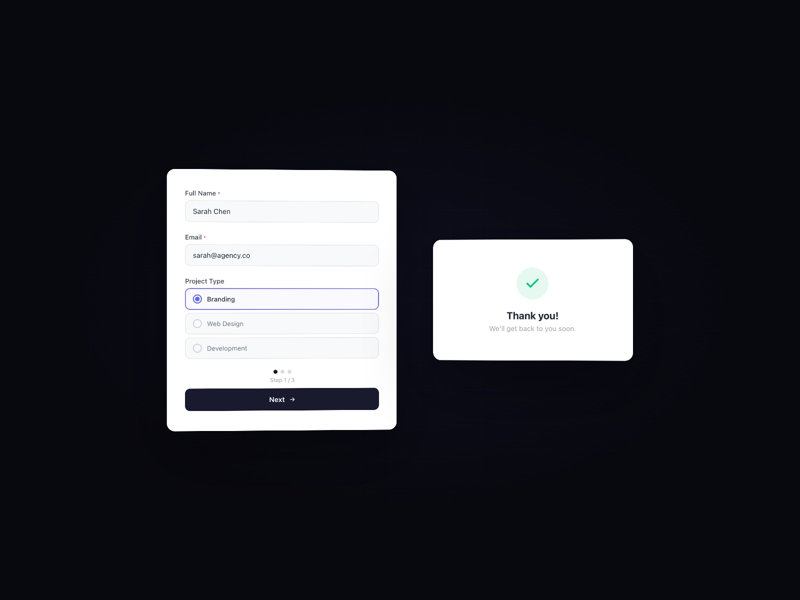Screenshot 2 for Proofly Forms, a Framer Marketplace plugin by Proofly.ae.