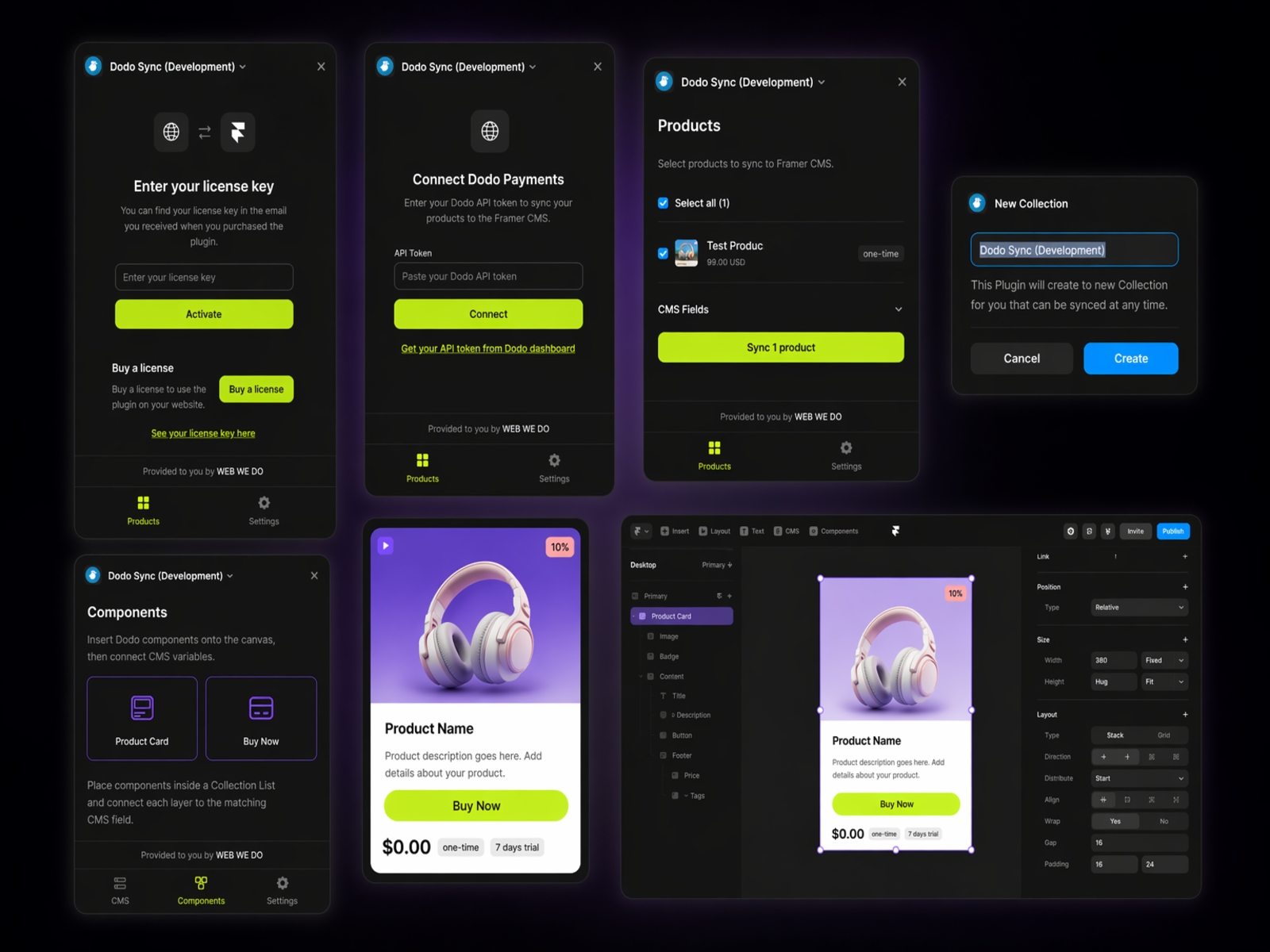 Thumbnail 2 for Dodo Sync, a Framer Marketplace plugin by WEB WE DO Agency.