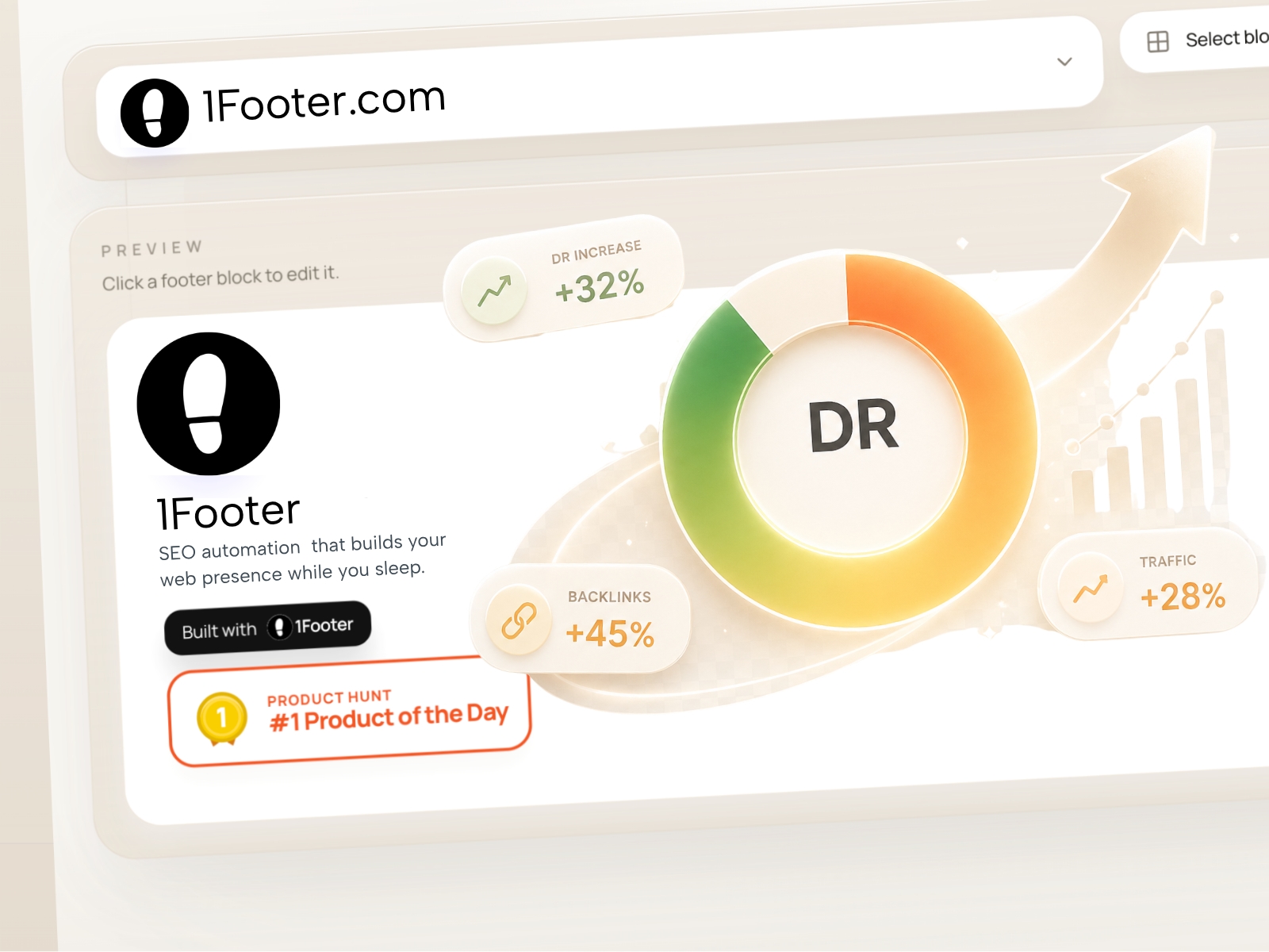 Thumbnail 2 for 1Footer, a Framer Marketplace template by Daniel Sinewe.