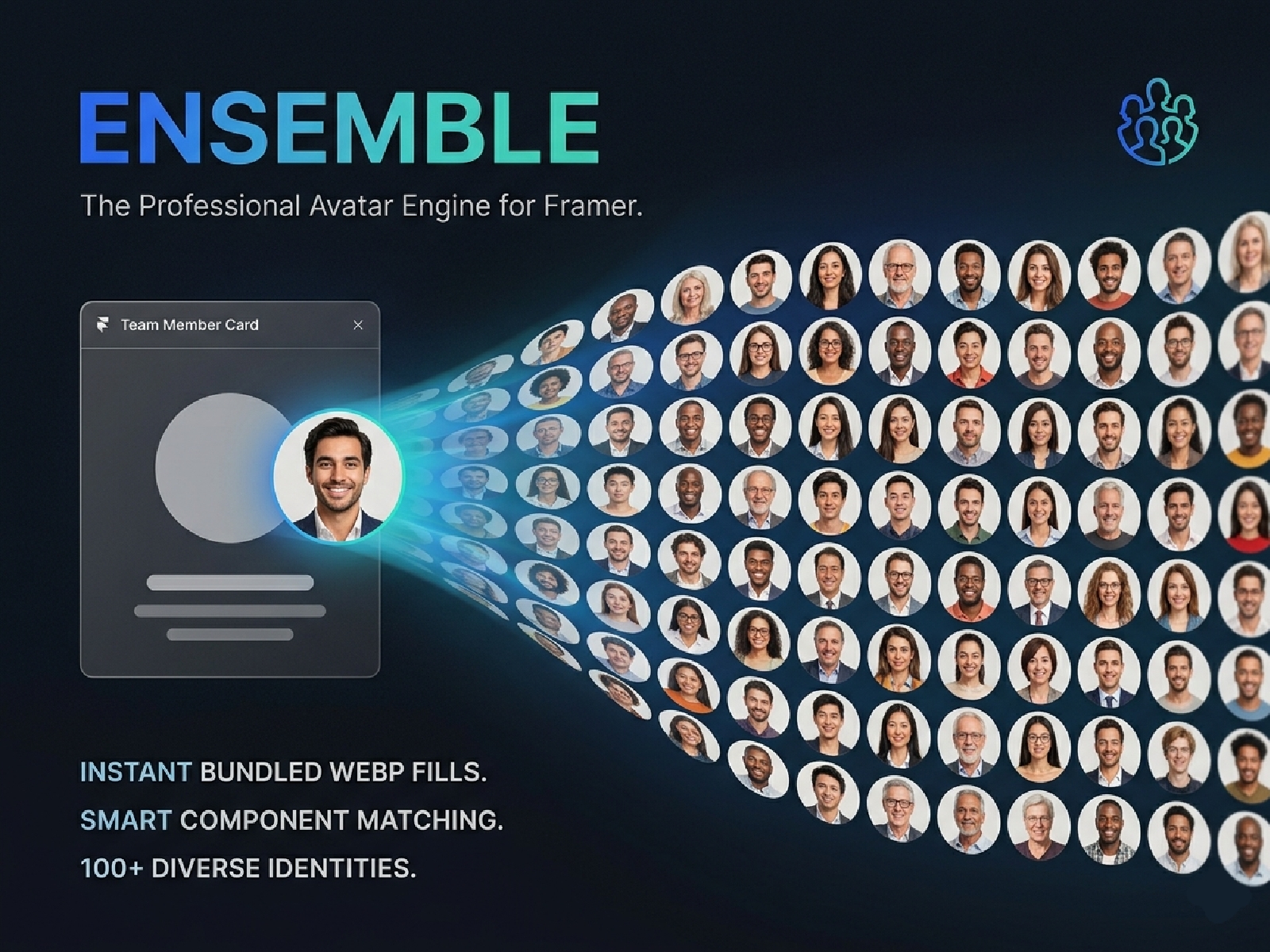 Thumbnail 2 for Ensemble, a Framer Marketplace template by Aman Jandu.