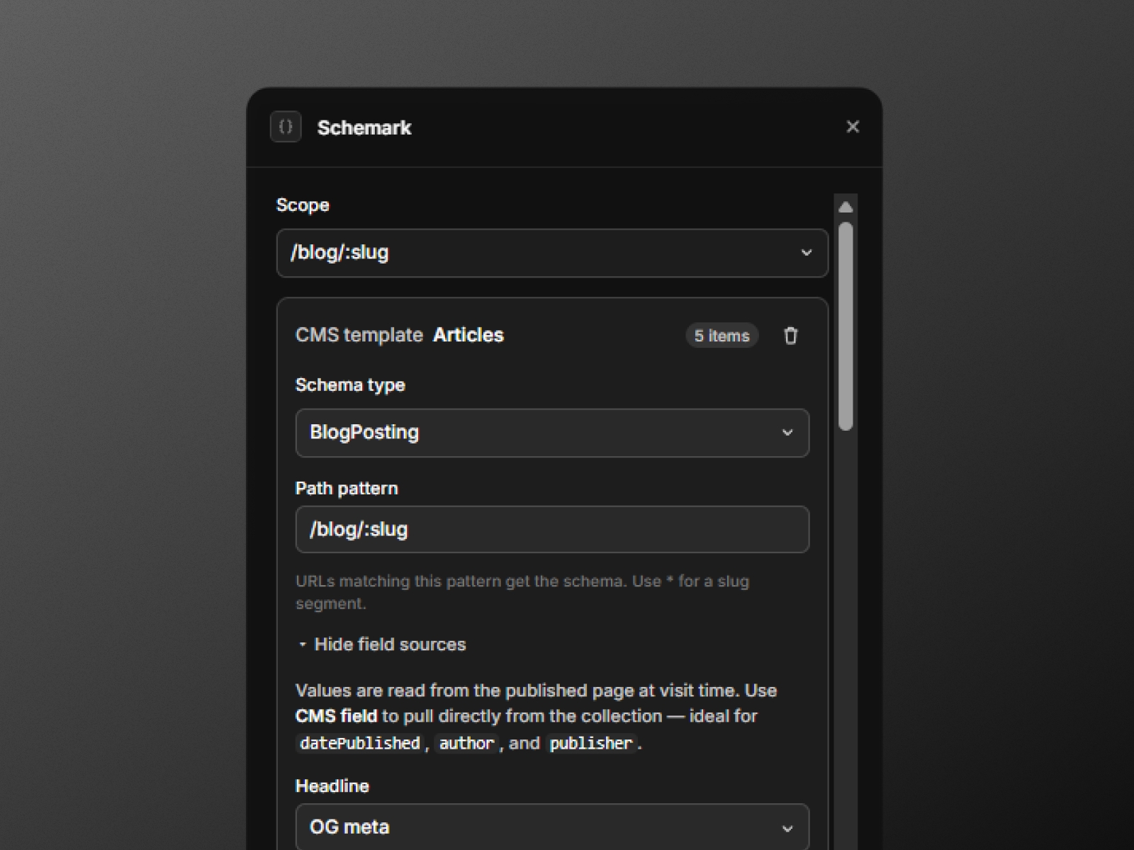 Screenshot 3 for Schemark, a Framer Marketplace plugin by Syauqizaidan Khairan Khalaf.