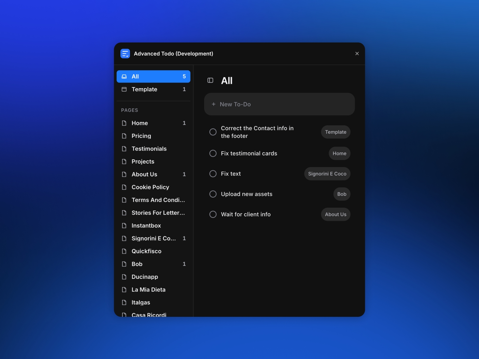 Screenshot 1 for Advanced To-Do List, a Framer Marketplace plugin by Edoardo Galati.