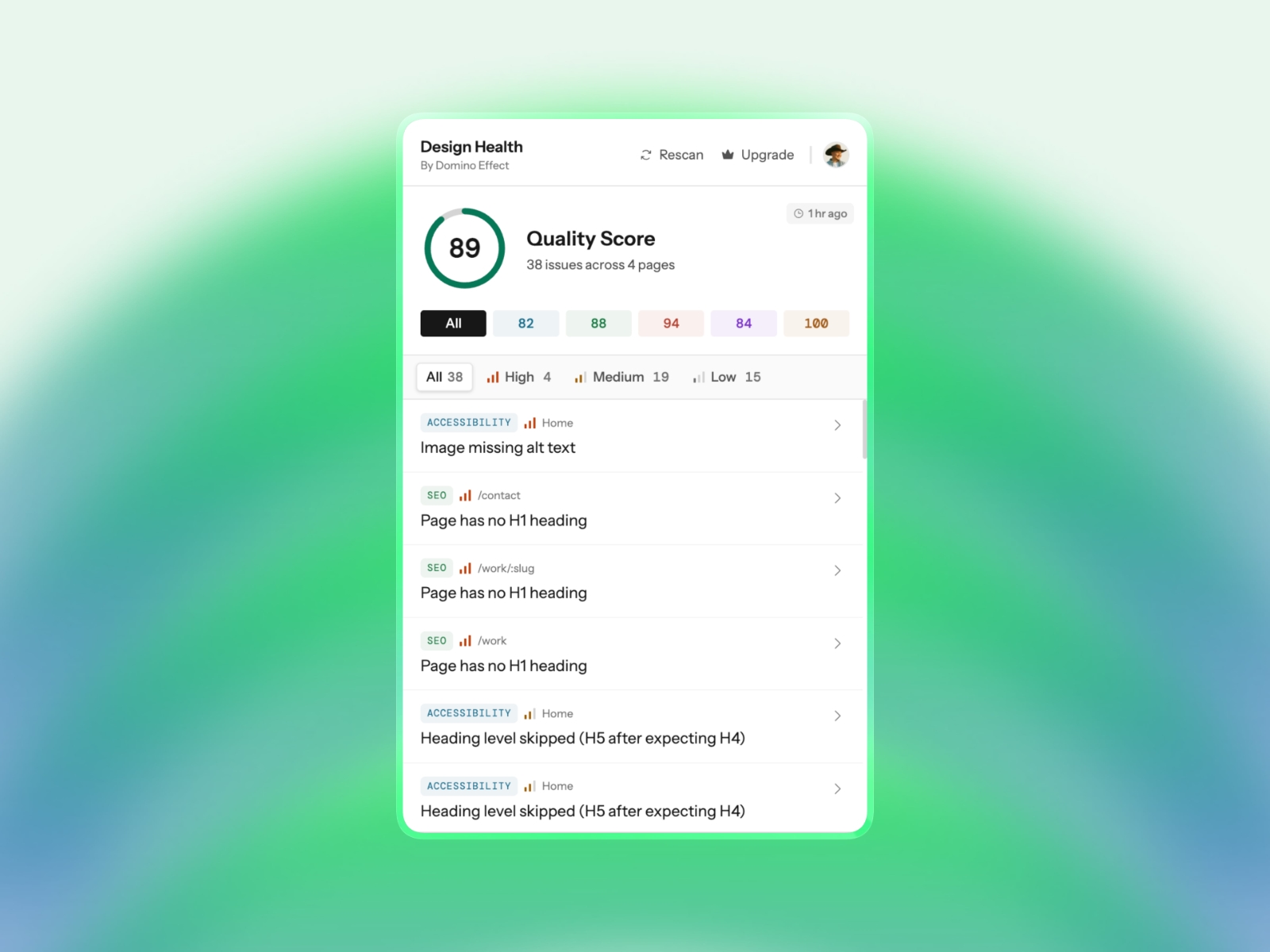 Screenshot 4 for Design Health, a Framer Marketplace plugin by Rodrigo Zambrano.