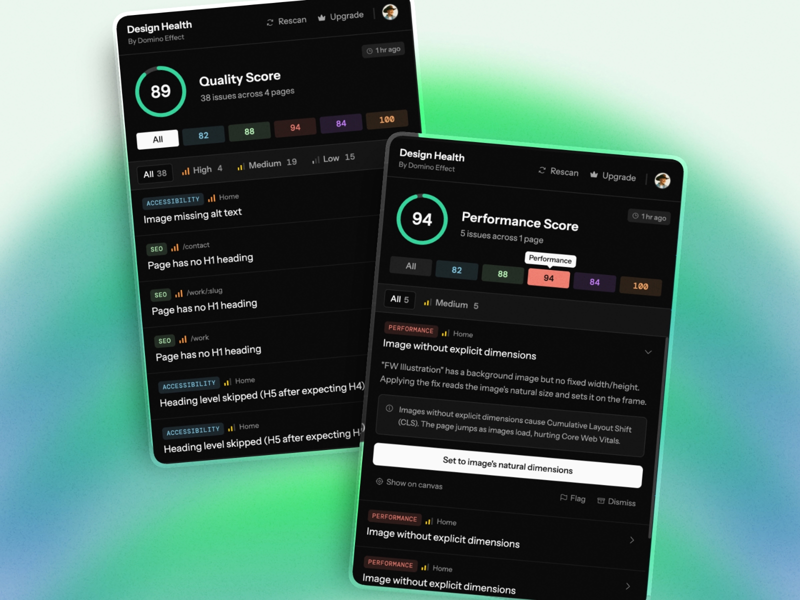 Screenshot 2 for Design Health, a Framer Marketplace plugin by Rodrigo Zambrano.