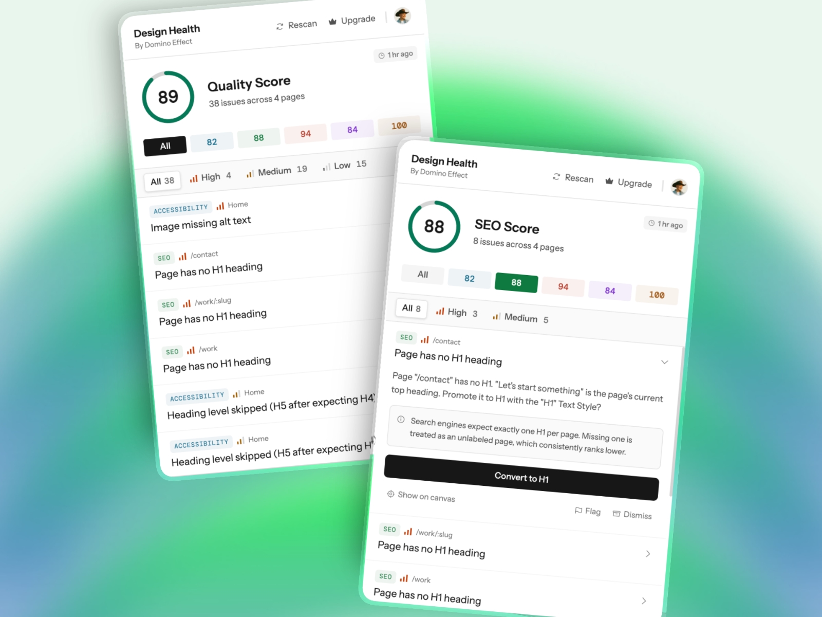 Screenshot 3 for Design Health, a Framer Marketplace plugin by Rodrigo Zambrano.