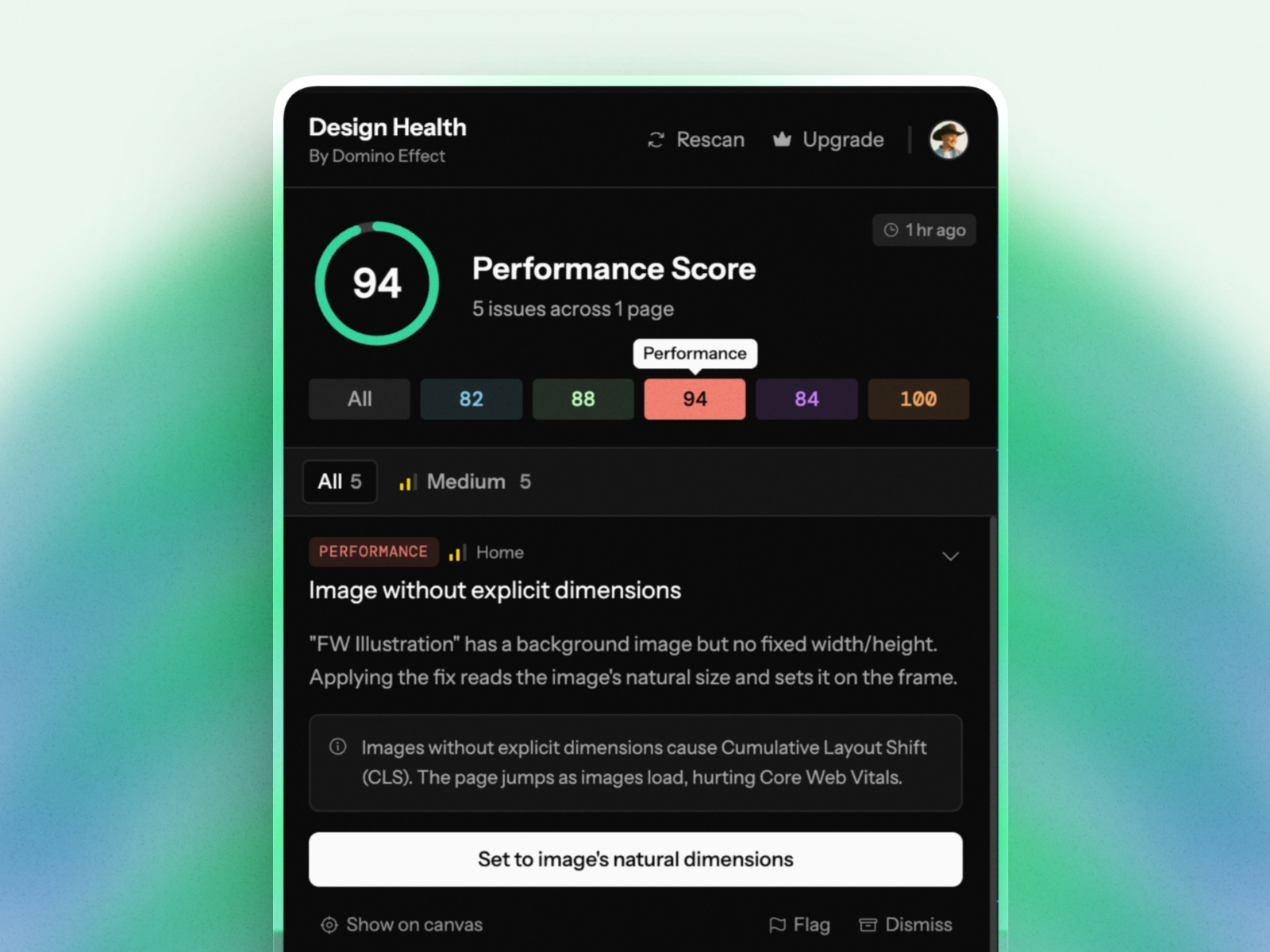 Screenshot 1 for Design Health, a Framer Marketplace plugin by Rodrigo Zambrano.