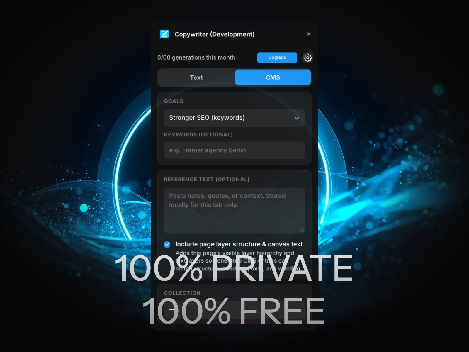 Screenshot 4 for Text Copywriter, a Framer Marketplace plugin by Chris Lacorte.
