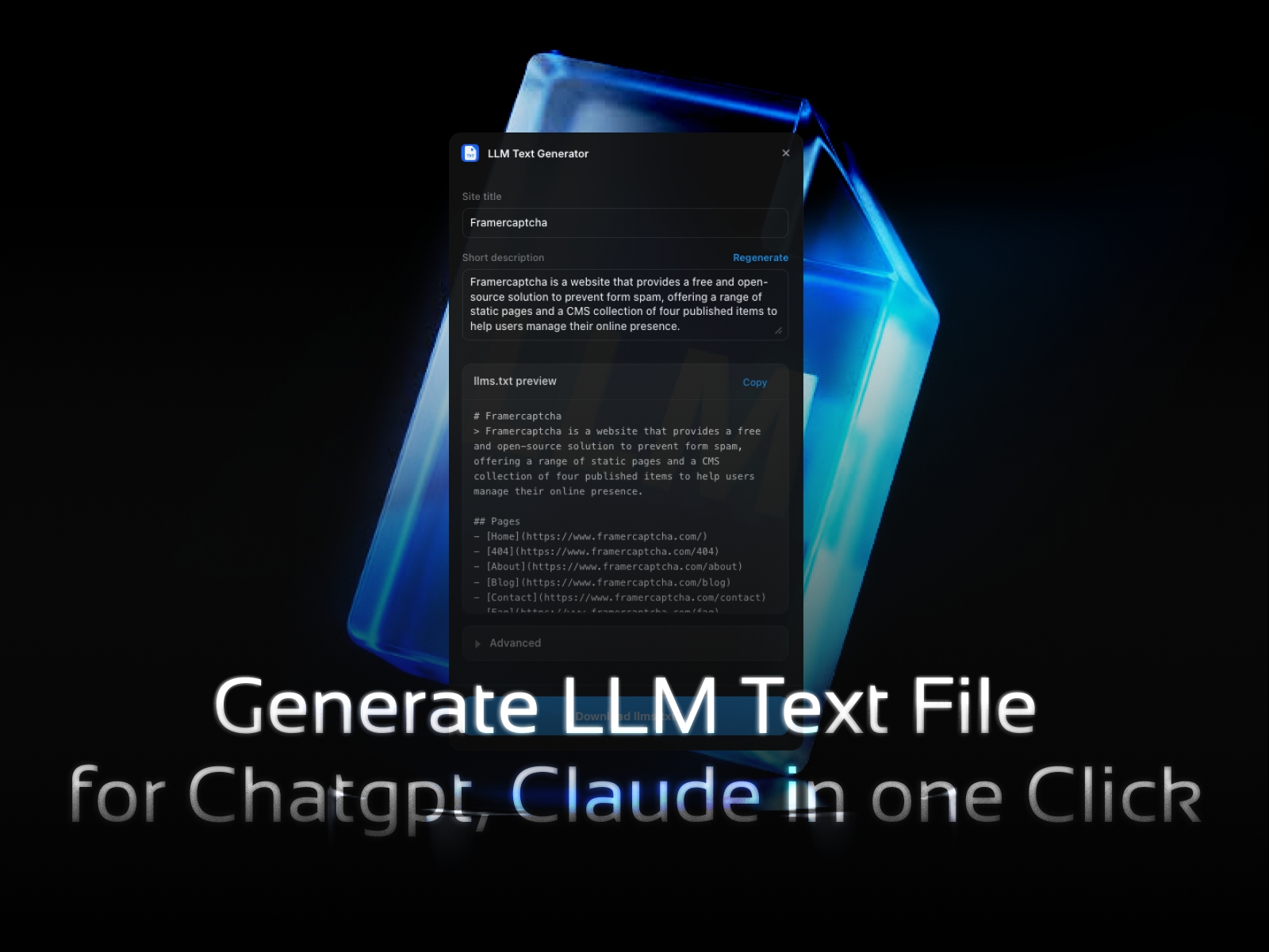 Thumbnail 2 for LLM Text Generator, a Framer Marketplace plugin by Chris Lacorte.