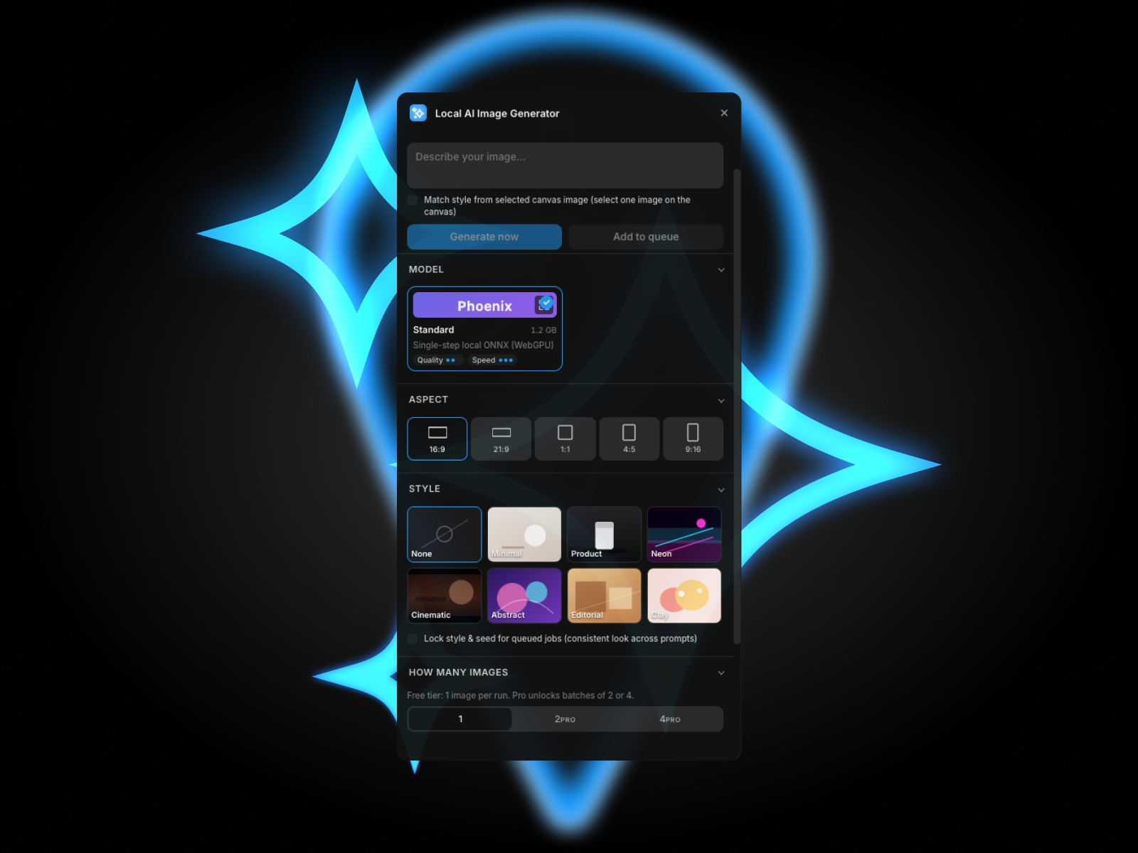 Screenshot 1 for Local AI Image Generator, a Framer Marketplace plugin by Chris Lacorte.