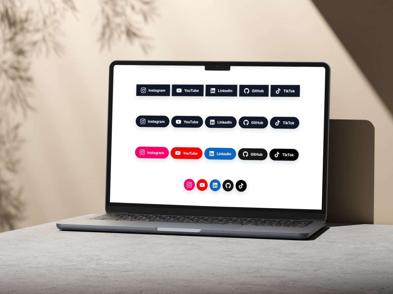 Screenshot 1 for Social Media Buttons, a Framer Marketplace plugin by Noel Dario Andres.