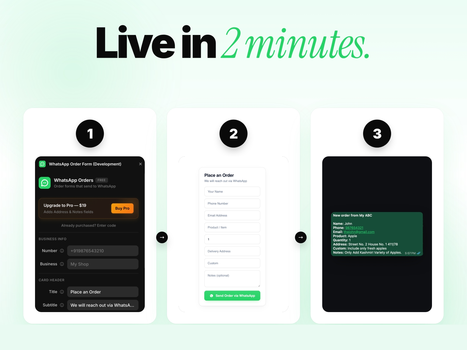 Thumbnail 2 for WhatsApp Order Form, a Framer Marketplace template by Khushal Dewra (KDX Studios).