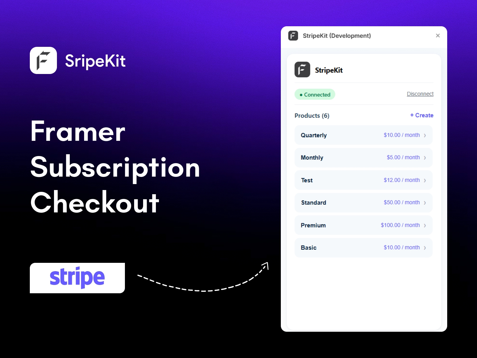 Thumbnail 1 for StripeKit, a Framer Marketplace template by FeCommerce.