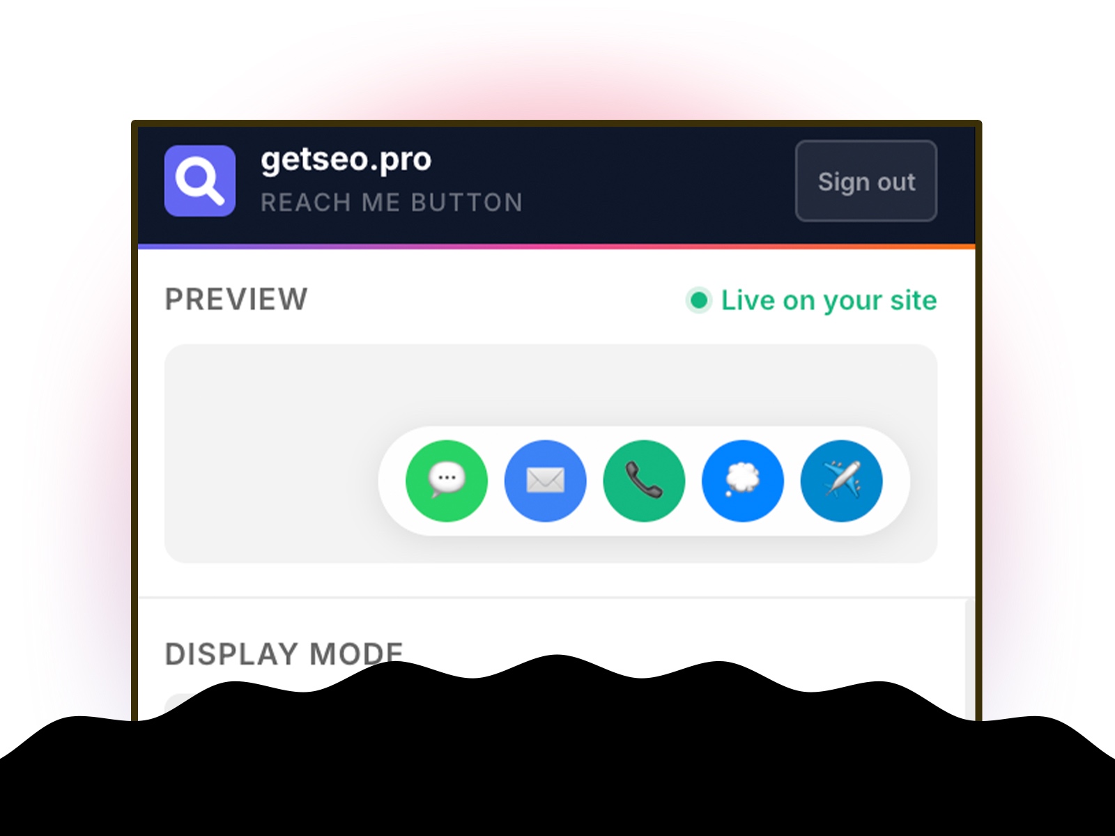 Thumbnail 1 for Reach Me Contact Button, a Framer Marketplace plugin by getseo.pro _.