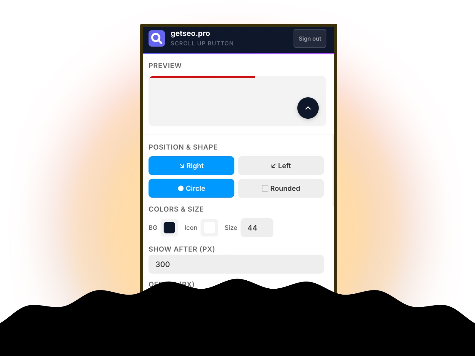 Thumbnail 2 for Scroll Up Button by getseo.pro, a Framer Marketplace plugin by getseo.pro _.