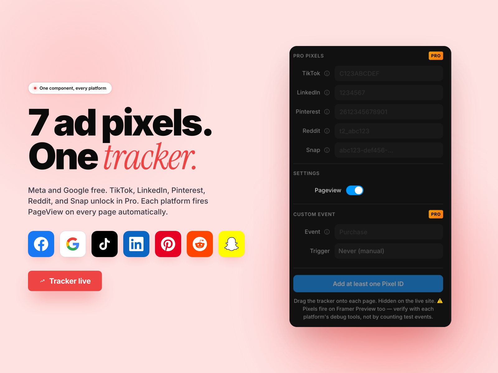 Screenshot 3 for Conversion Tracking, a Framer Marketplace plugin by Khushal Dewra (KDX Studios).