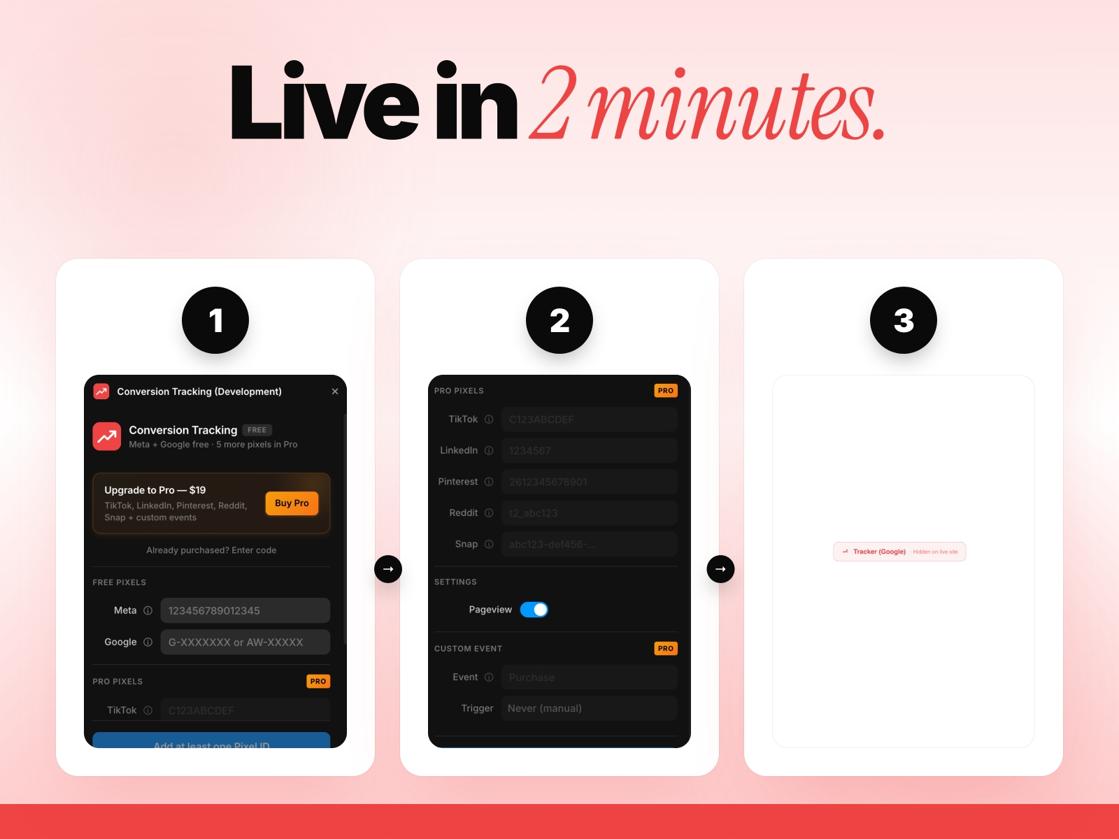 Thumbnail 2 for Conversion Tracking, a Framer Marketplace plugin by Khushal Dewra (KDX Studios).