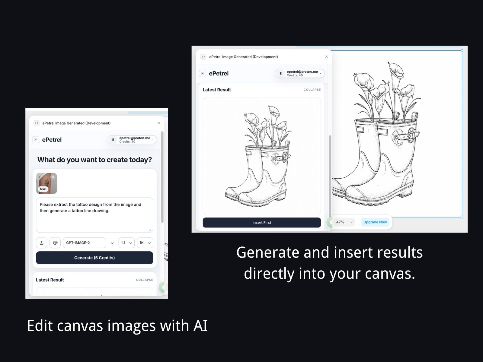 Screenshot 4 for ePetrel Image Generated, a Framer Marketplace plugin by XIAO HAIMING.