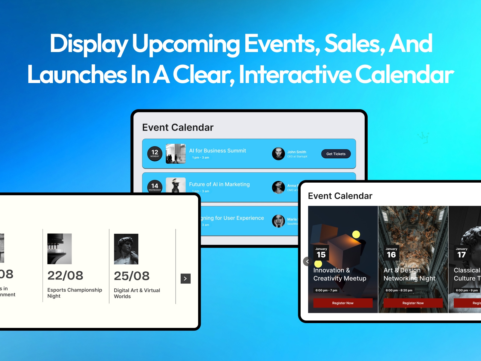 Screenshot 3 for PlumSpace: Event Calendar, a Framer Marketplace plugin by PlumSpace.