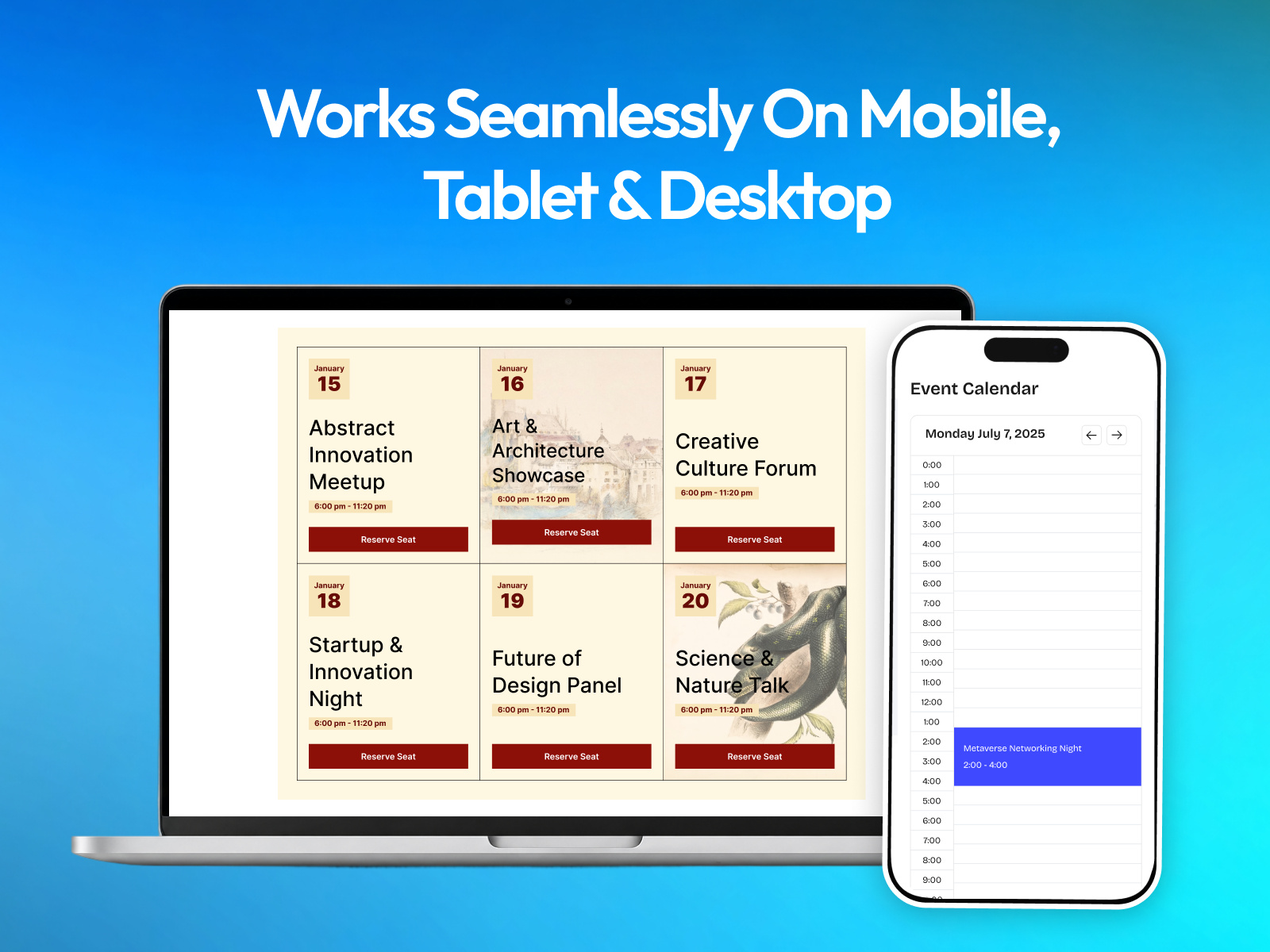 Screenshot 4 for PlumSpace: Event Calendar, a Framer Marketplace plugin by PlumSpace.