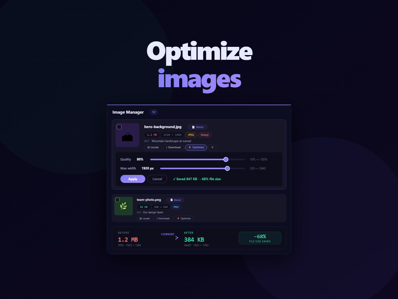 Screenshot 2 for Image Manager, a Framer Marketplace plugin by La Compagnie du Web.