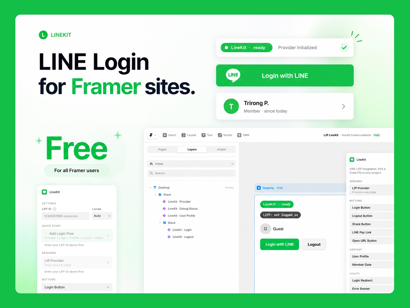 Thumbnail 1 for LineKit, a Framer Marketplace template by Trirong Phasukyued.