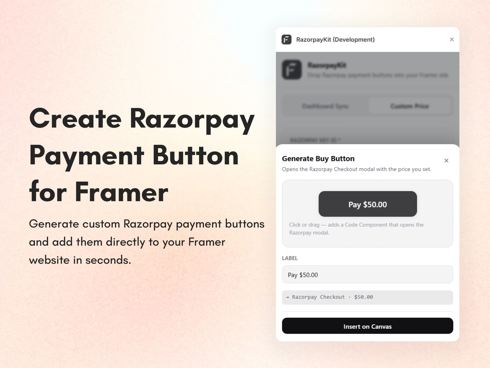 Screenshot 3 for RazorpayKit, a Framer Marketplace plugin by FeCommerce.