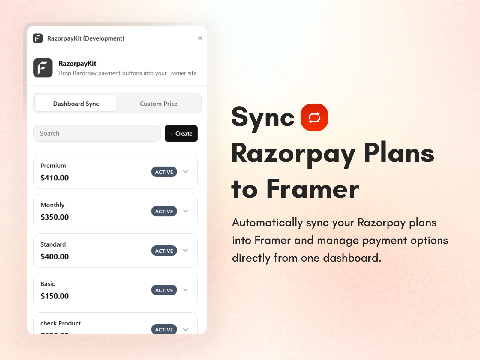 Thumbnail 2 for RazorpayKit, a Framer Marketplace template by FeCommerce.