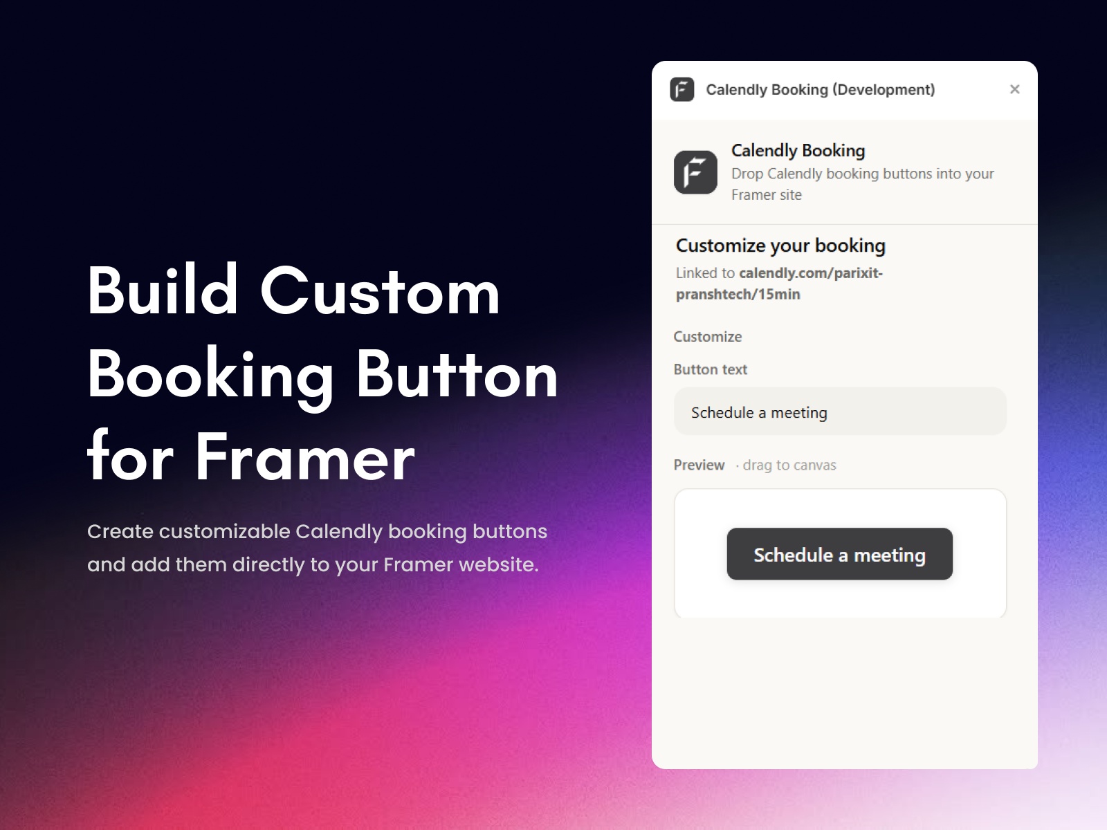 Thumbnail 2 for Calendly Booking, a Framer Marketplace template by FeCommerce.