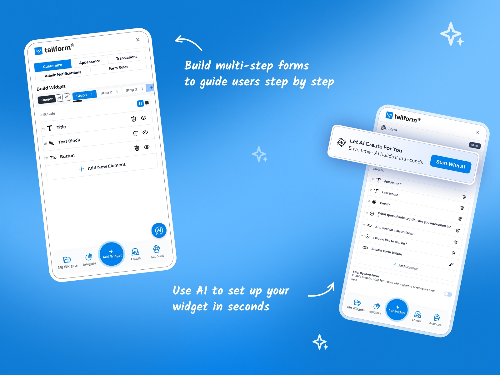 Screenshot 3 for Tailform: Form Builder, Quizzes, Polls, a Framer Marketplace plugin by TailForm App.