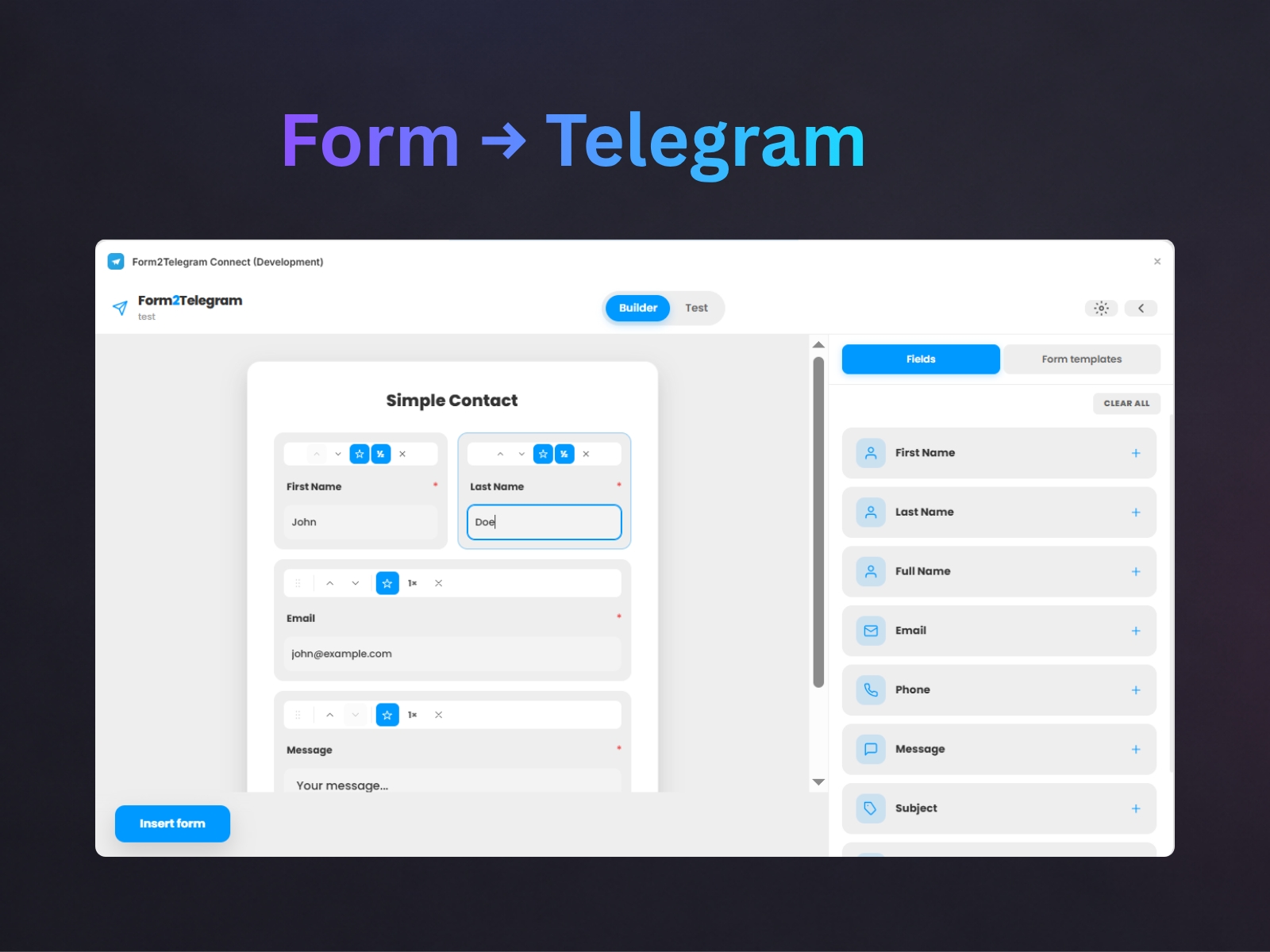 Thumbnail 2 for Form2Telegram Connect, a Framer Marketplace template by Ridhwan Ahsan.