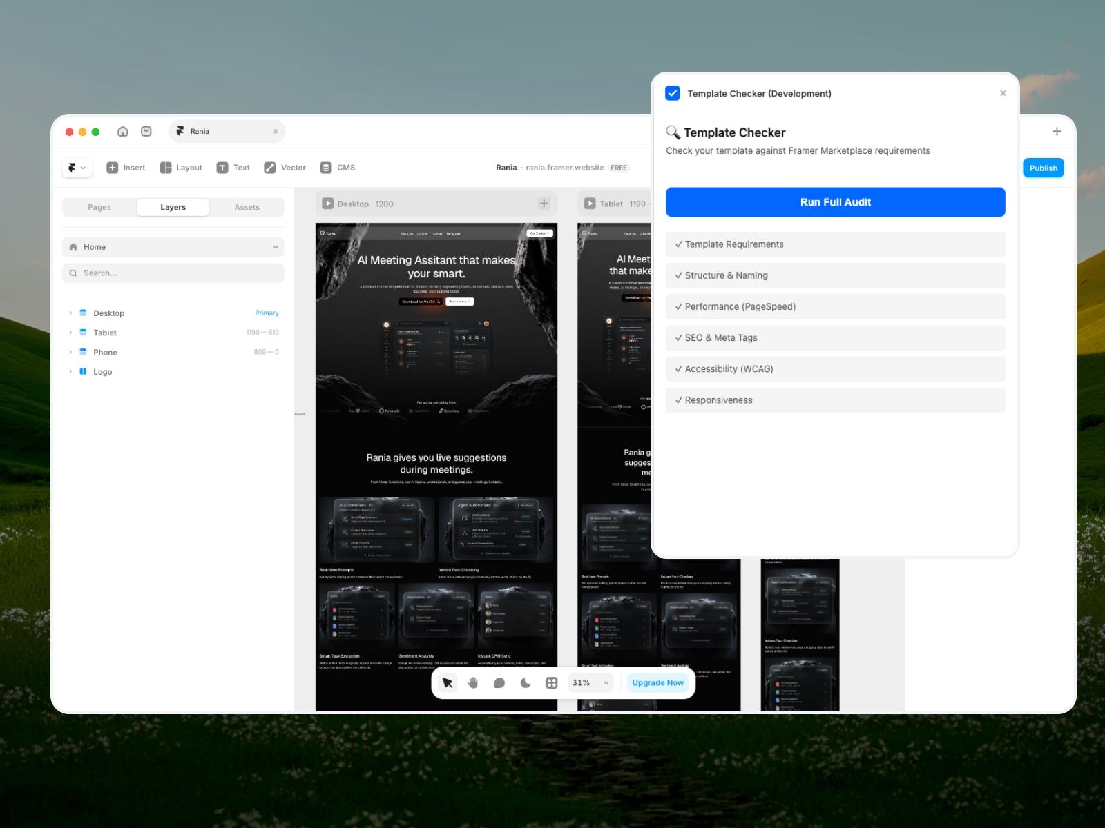 Thumbnail 1 for GoReview, a Framer Marketplace template by Asril.