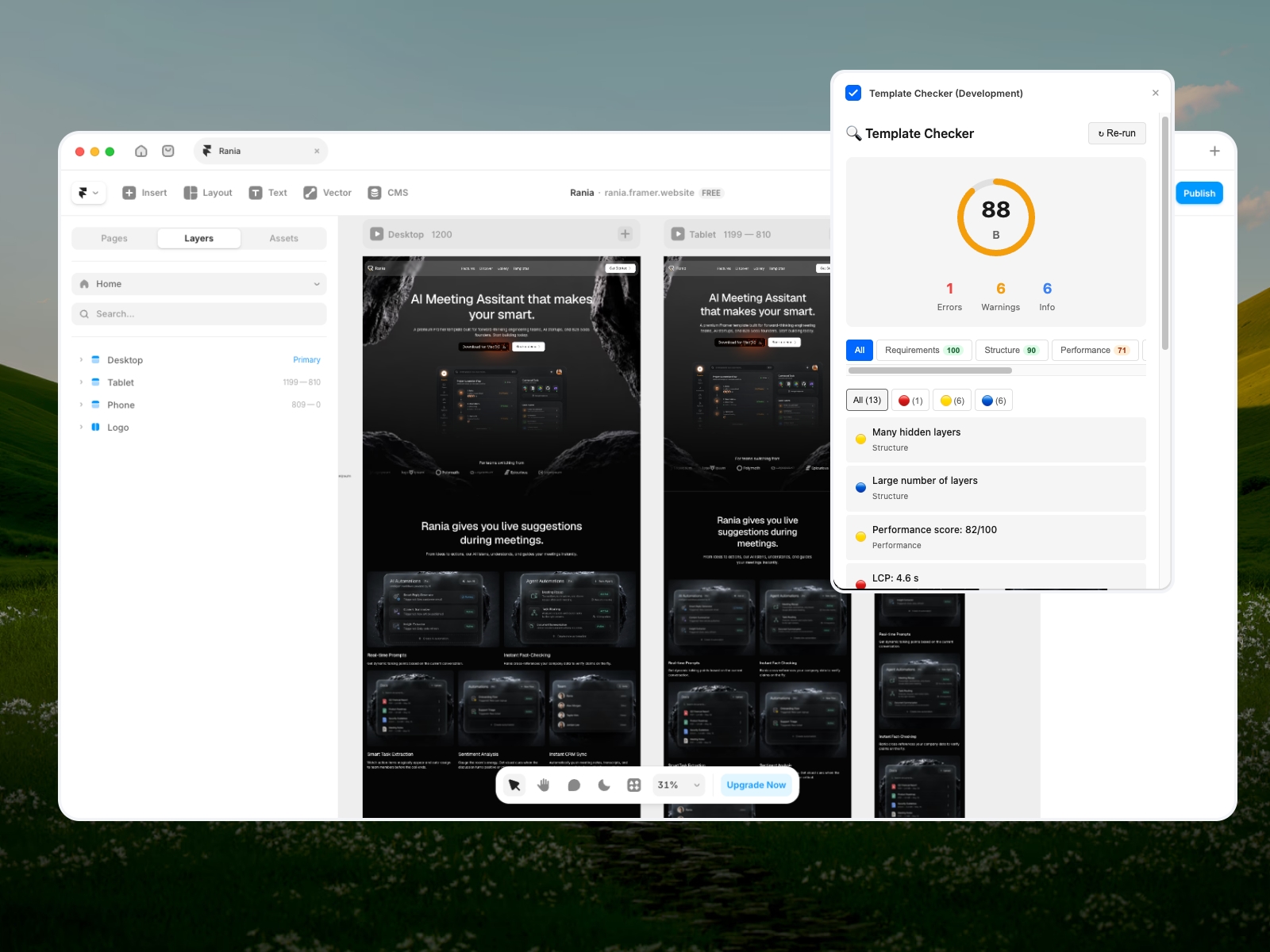 Thumbnail 2 for GoReview, a Framer Marketplace template by Asril.