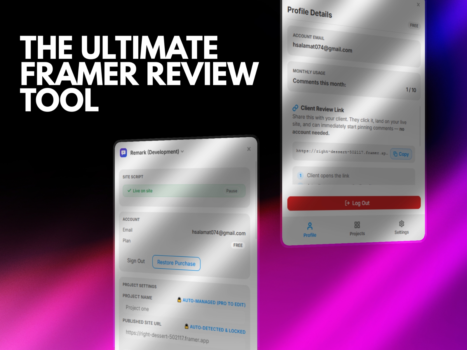 Thumbnail 1 for Remark, a Framer Marketplace template by Framora Studio .