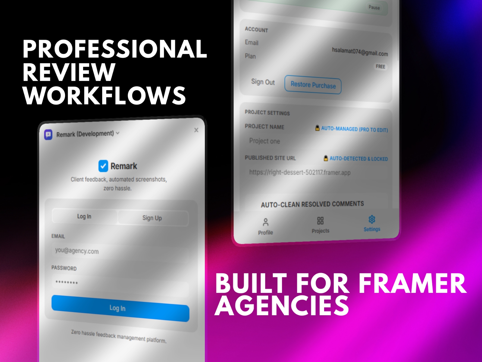 Thumbnail 2 for Remark, a Framer Marketplace template by Framora Studio .