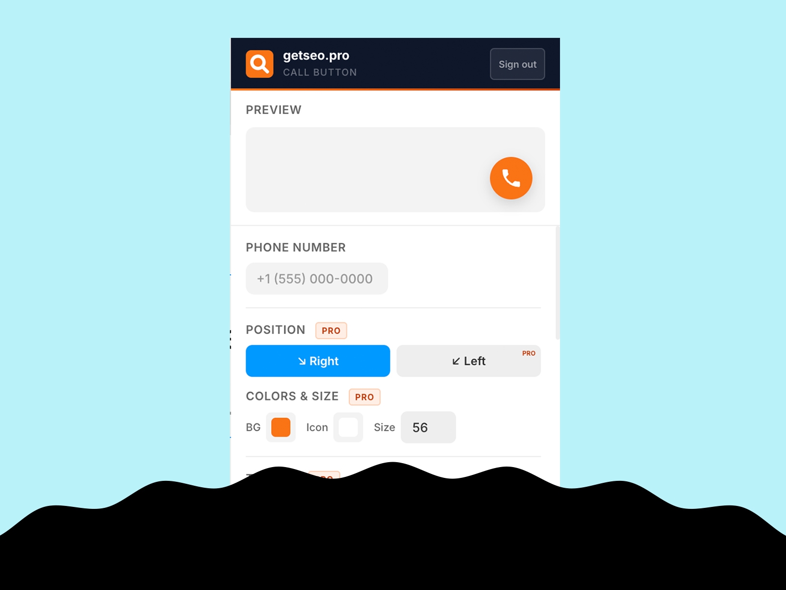 Screenshot 2 for Call Button by getseo.pro, a Framer Marketplace plugin by getseo.pro _.
