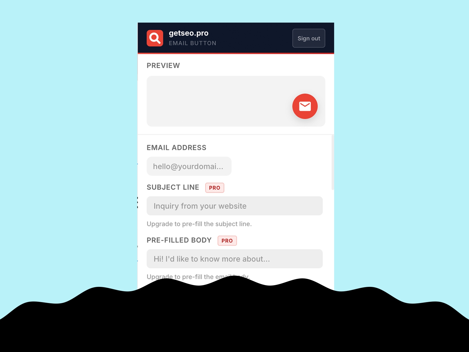 Screenshot 2 for Email Button by getseo.pro, a Framer Marketplace plugin by getseo.pro _.