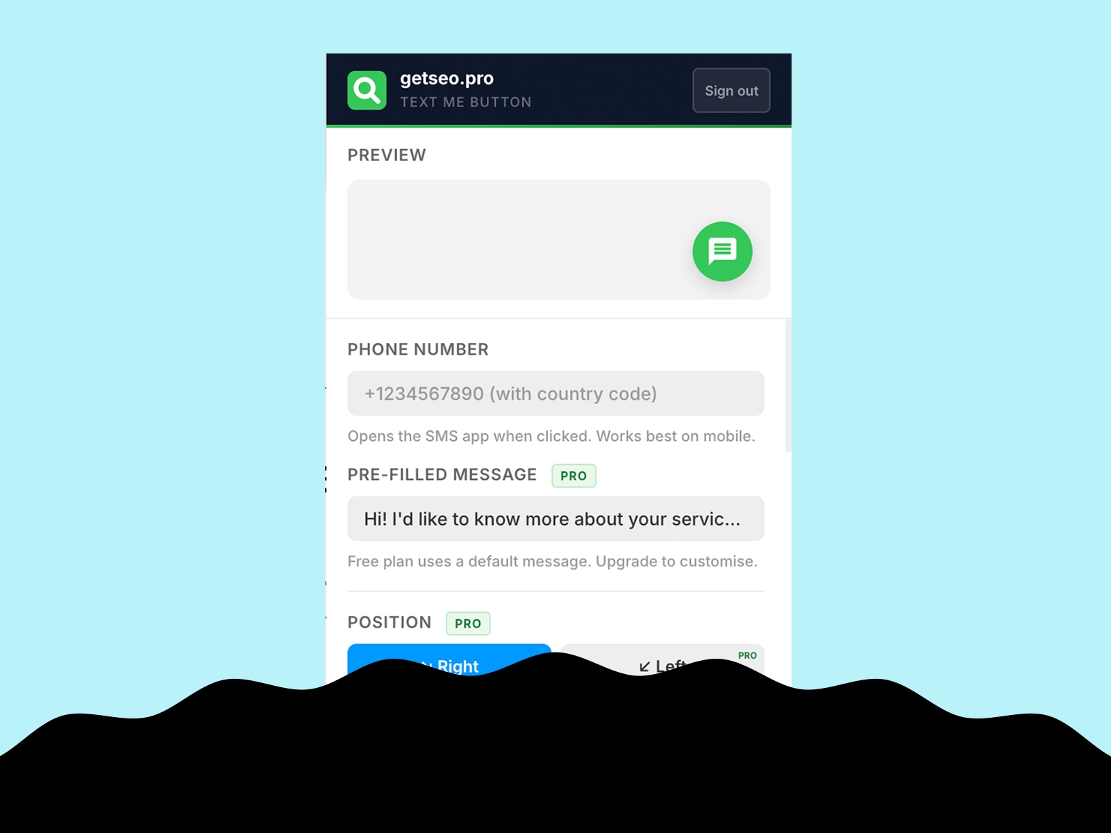 Thumbnail 2 for Text Me Button by getseo.pro, a Framer Marketplace plugin by getseo.pro _.