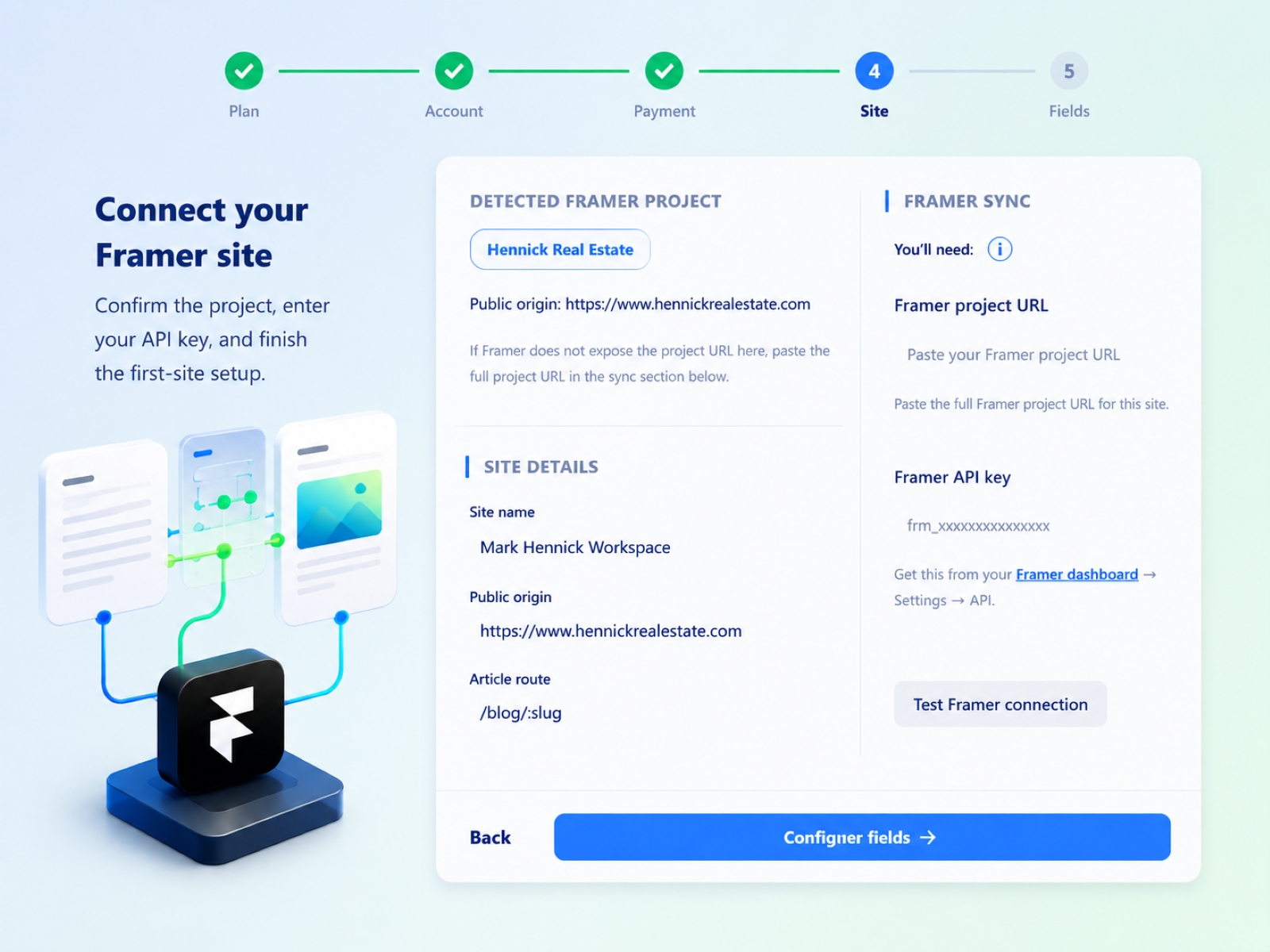 Screenshot 3 for ContentPilot — Editorial CMS Sync, a Framer Marketplace plugin by Mark Hennick.