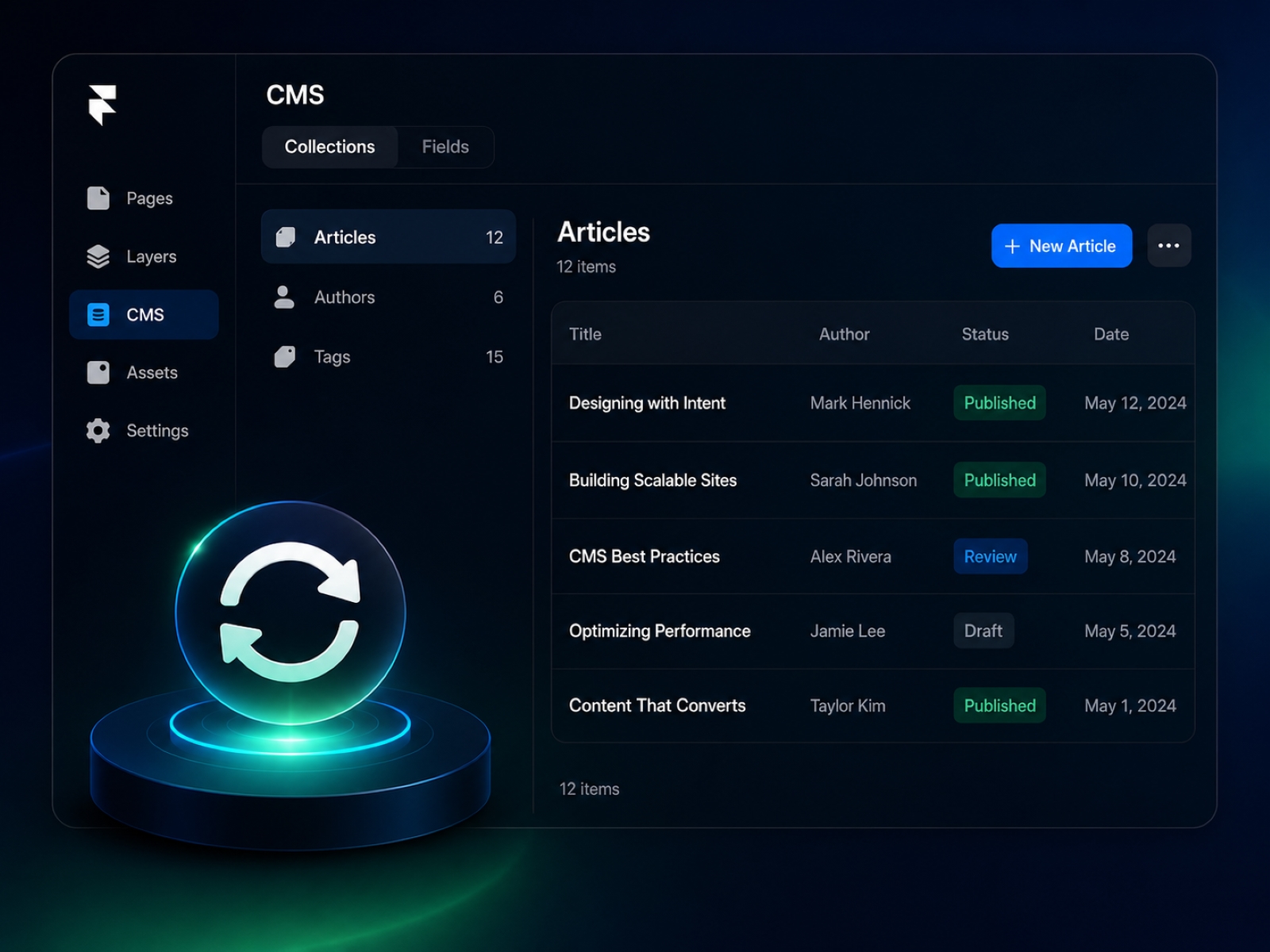 Screenshot 4 for ContentPilot — Editorial CMS Sync, a Framer Marketplace plugin by Mark Hennick.