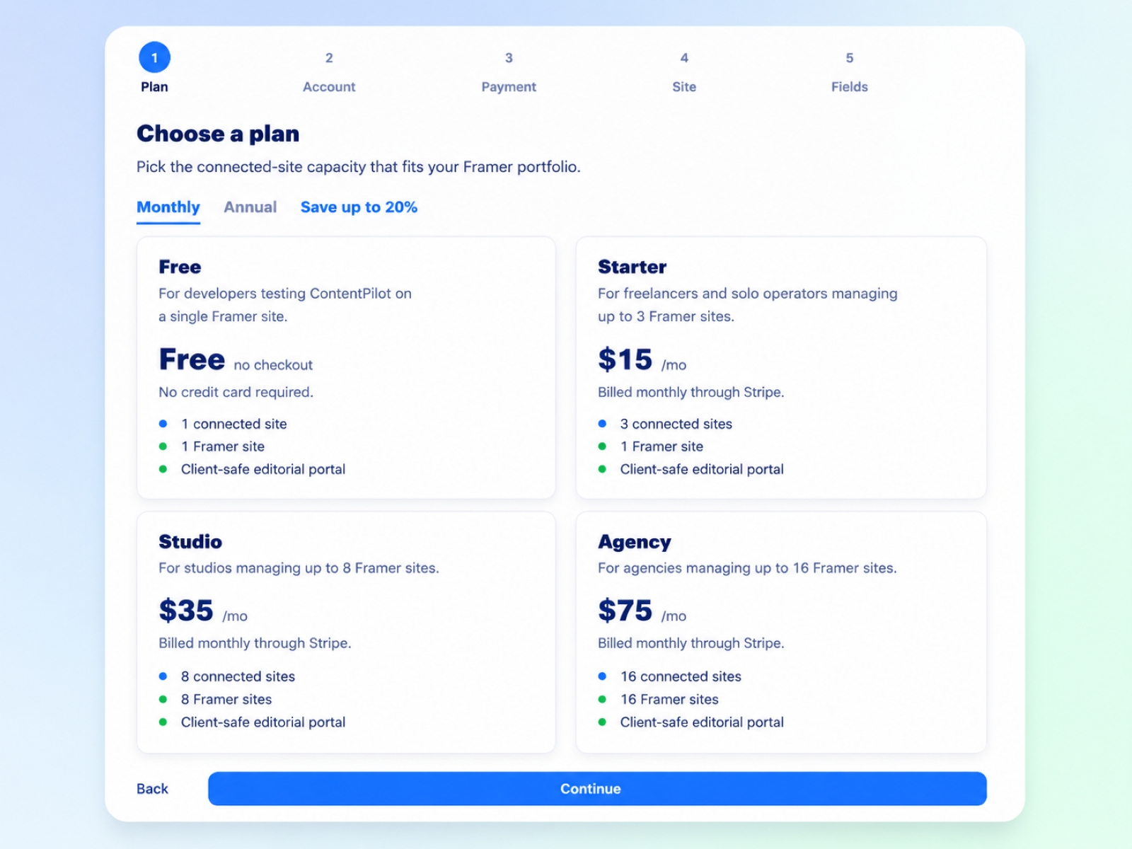 Thumbnail 2 for ContentPilot — Editorial CMS Sync, a Framer Marketplace template by Mark Hennick.