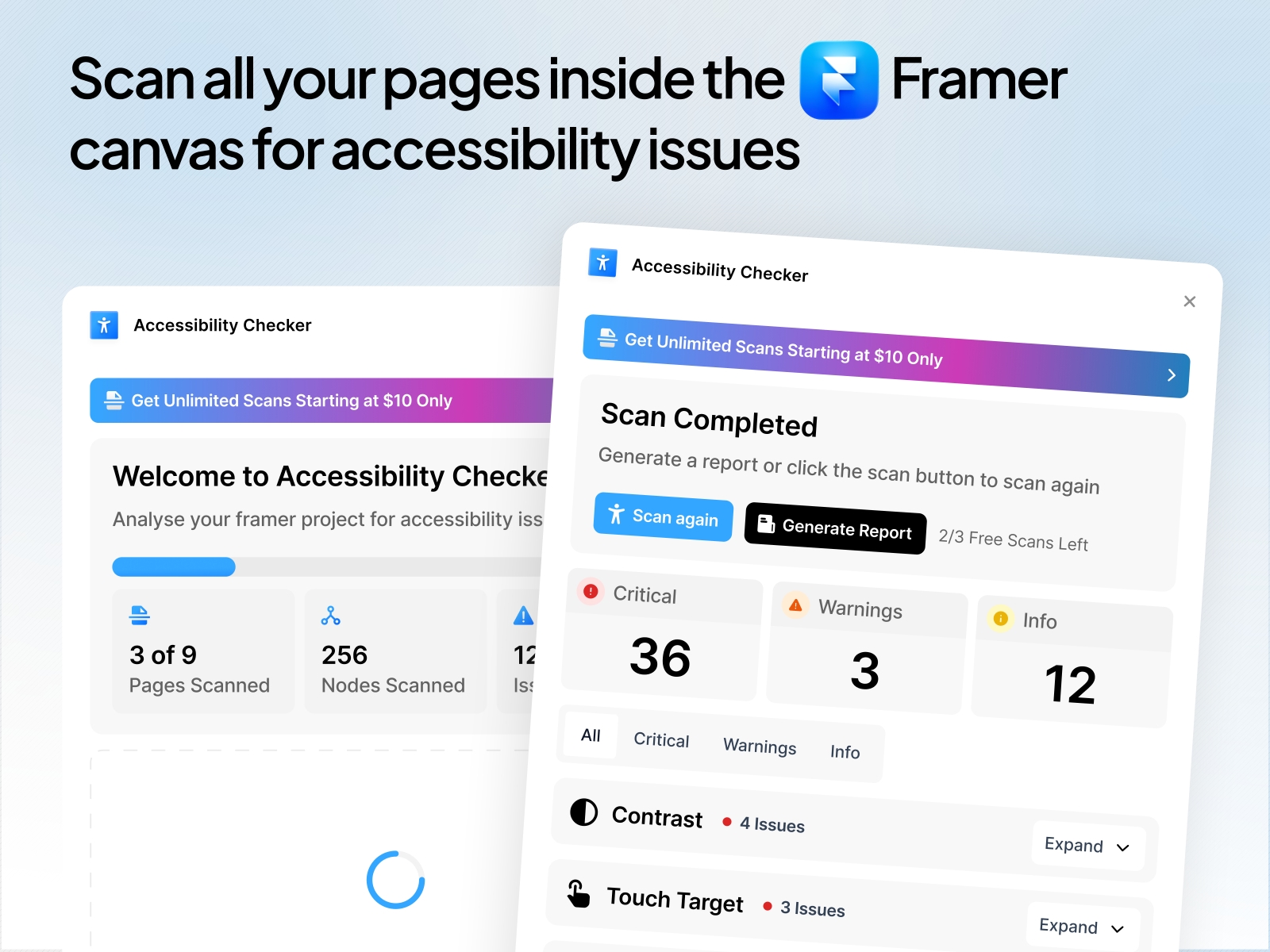 Screenshot 2 for Accessibility Checker, a Framer Marketplace plugin by Atif Sajjad Abbasi.