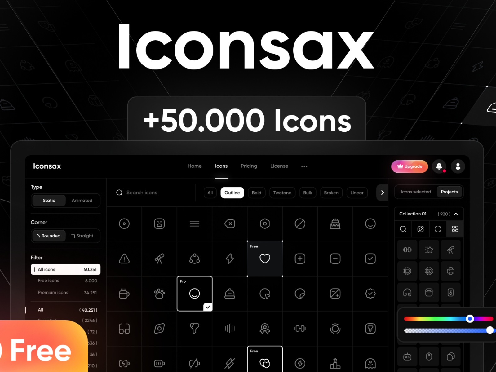 Thumbnail 1 for Iconsax, a Framer Marketplace template by Luis daniel rovira.