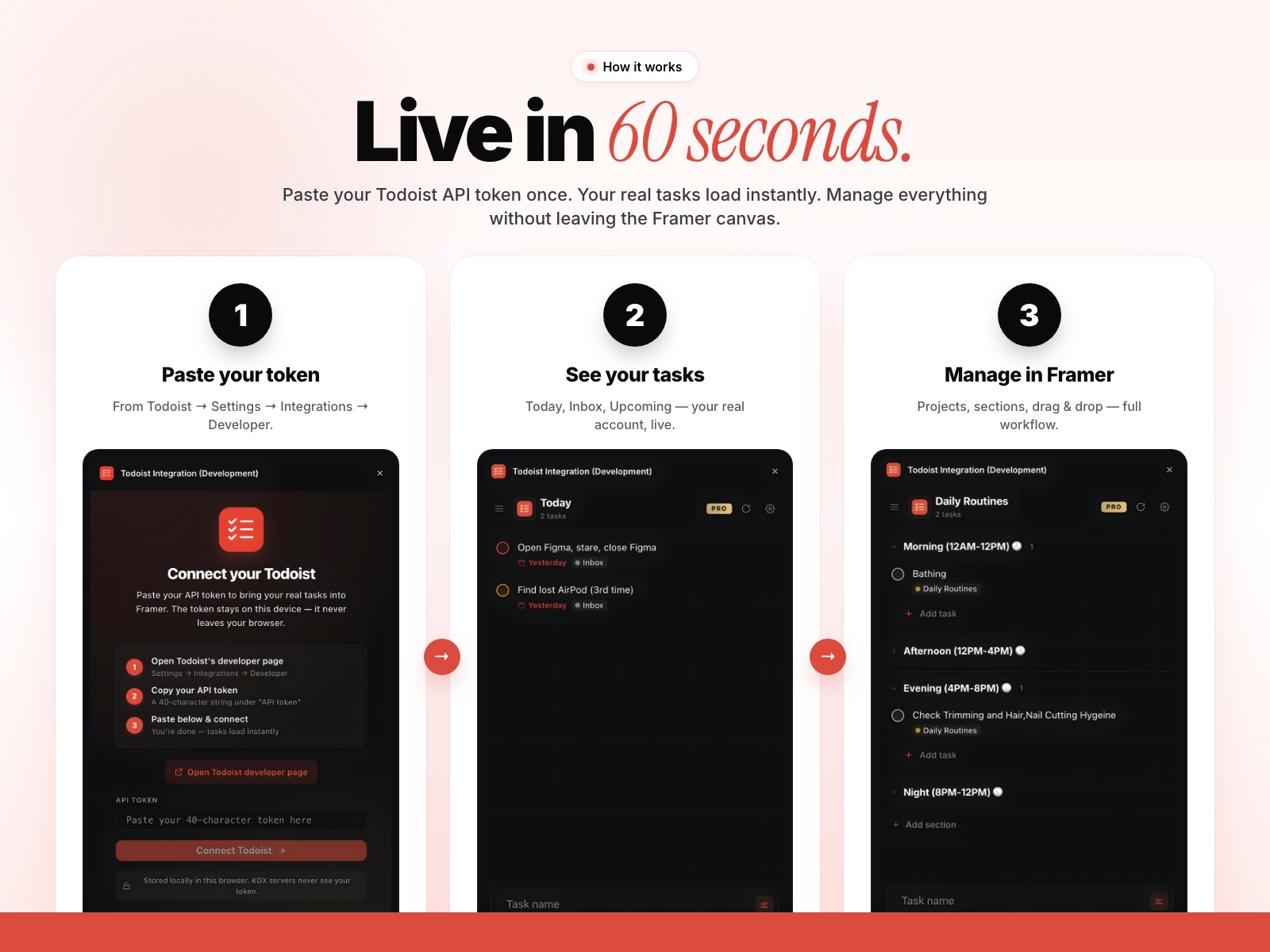 Thumbnail 2 for Todoist Integration, a Framer Marketplace template by Khushal Dewra (KDX Studios).