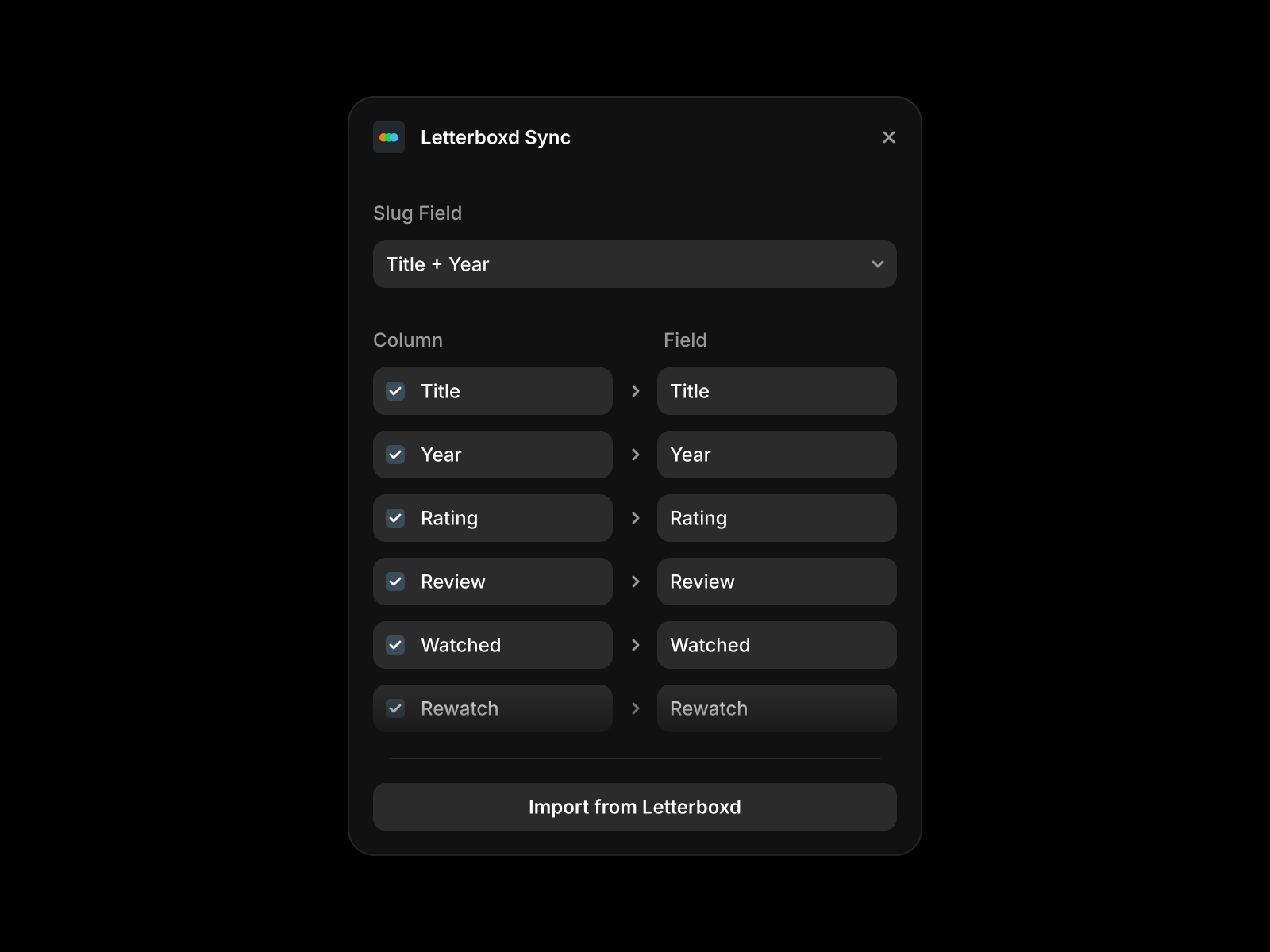 Thumbnail 2 for Letterboxd Sync, a Framer Marketplace template by Andreu.